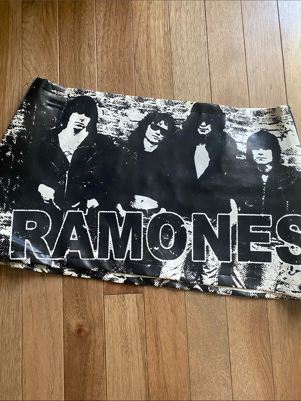 Y2k 2000s Vintage Glamhead Ramones Punk Rock Side Zippers  Micro Mini Skirt